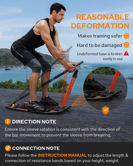 Portable Home Gym Workout Equipment with 14 Exercise Accessories Ab Roller Wheel,Elastic Resistance Bands,Push-Up Stand,Post Landmine Sleeve and More for Full Body Workouts System